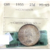 Image 1 : 25-cent 1955 ICCS/ICG Certified MS65