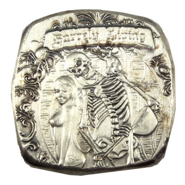 1/2oz Pit Bullion Barely Living .999 Fine Silver Art Bar (Tax Exempt)