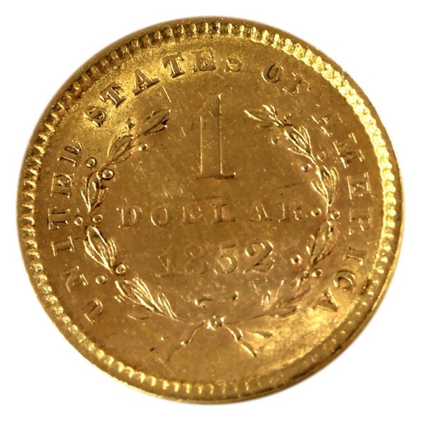 USA Gold 1852 Dollar Almost UNC