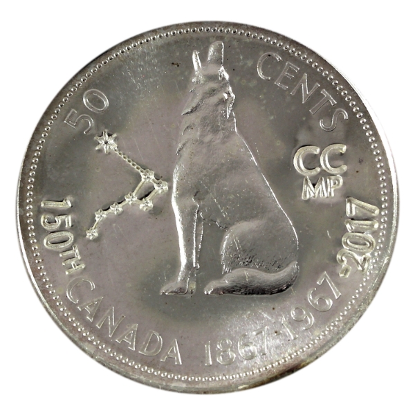 Canada 50-cent 1967 Counter-Stamped Canada 150th, Constellation