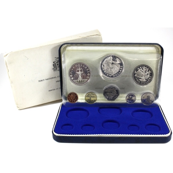 Barbados 1973 First National Coinage Proof Set Minted by the Franklin Mint with COA