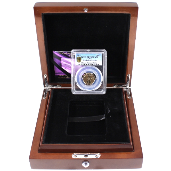 Tristan da Cunha Gold 2012 Sovereign Double Jubilee PCGS PR70 DCAM in Display Case