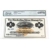 Image 13 : Manhattan Silver Mining Co 1870's Austin, NV Legacy CUNC64 to GEM UNC66 Remainder Banknotes. 4pcs. 