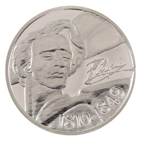 Poland Sterling Silver 2010 200 Fryderyk 200th Ann. Of Fryderyk Chopin's Birth Coin