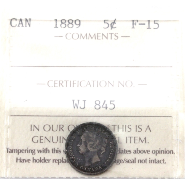 5-cent 1889 ICCS F15