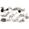 Image 1 : Group Lot of 15x Miscellaneous Sterling .925 Silver Charms of All Different Designs. 15pcs