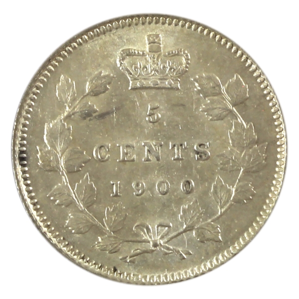 5-cent 1900 Oval 0's AU-UNC
