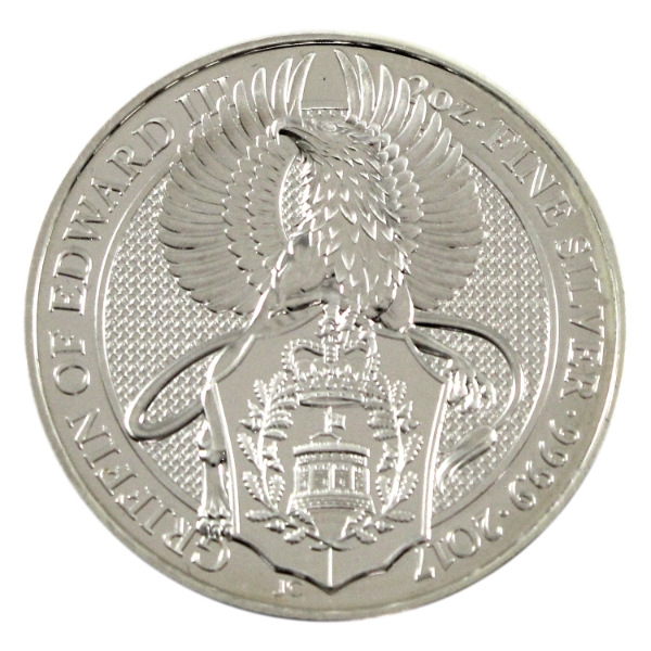 2oz Great Britain 2017 £5 Queen's Beasts - The Griffin .9999 Fine Silver (Tax Exempt)