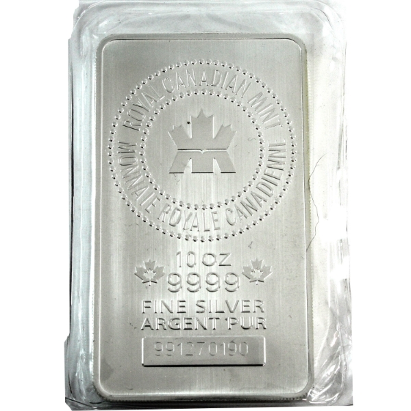 10oz RCM .9999 Fine Silver Wafer Bar (Tax Exempt)