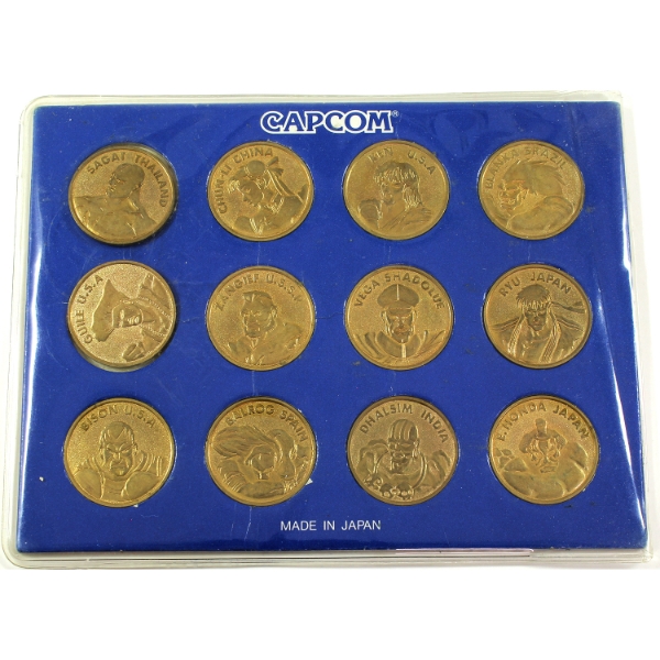 Japan 1992 Capcom Street Fighter II Gold Token/Coin COMPLETE Set