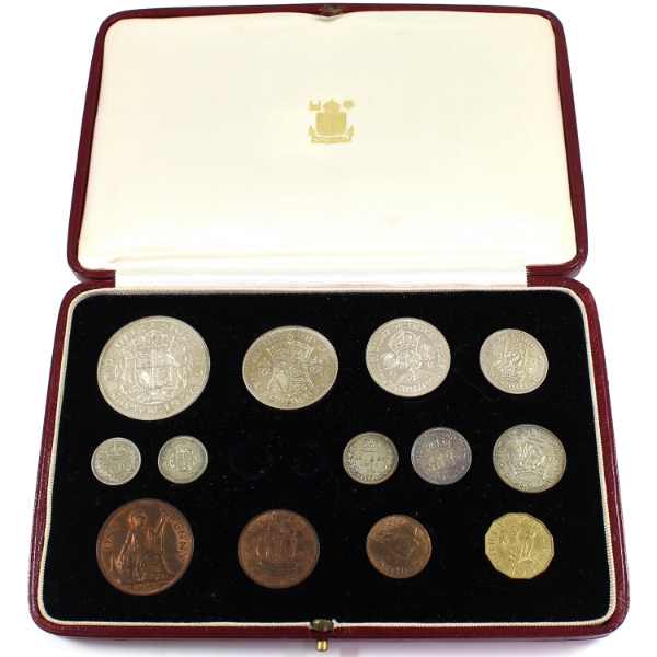 Great Britain 1937 Partial Specimen Proof Set, 13/15 Coins