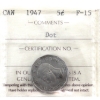 Image 1 : 5-cent 1947 Dot ICCS F15