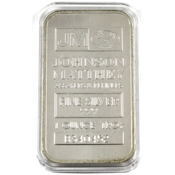 1oz Johnson Matthey .999 Fine Silver Bar (Tax Exempt)