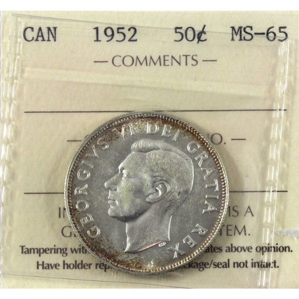 50-cent 1952 ICCS MS65