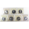 Image 1 : Silver $1 1959-1967 ICCS PL64. 7pcs.