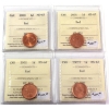 Image 1 : 1-cent 2000, 2001, 2002 & 2002P ICCS MS67 Red. 4pcs