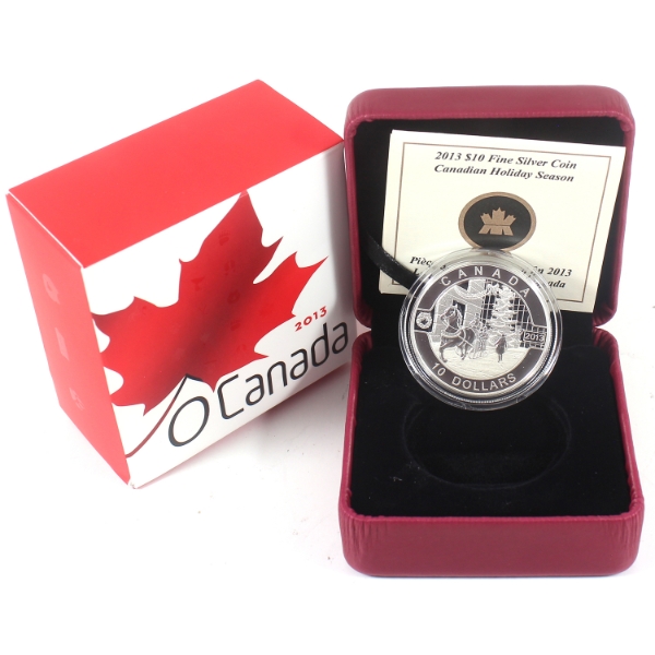 2013 $10 O Canada - Holiday Season 1/2oz .9999 Fine Silver Coin (Tax Exempt)