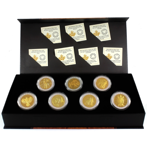 2014 $20 Seven Sacred Teachings 7-coin Set w/ Deluxe Box (Tax Exempt)