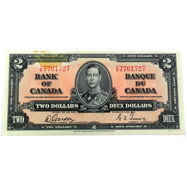 BC-22b 1937 $2 EF-AU Gordon-Towers SN: T/B7761727