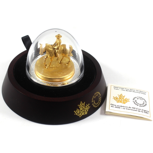 2020 $100 The RCMP Musical Ride 10oz .9999 Fine Silver 3D Sculpture Coin (Tax Exempt)