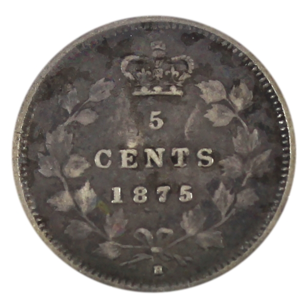 5-cent 1875H Small Date ICCS F15