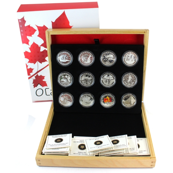 2013 $10 O'Canada 12-Coin Set .9999 Fine Silver (Tax Exempt)