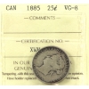 Image 1 : 25-cent 1885 ICCS VG8