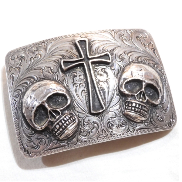 SILVER KING Sterling Silver Custom Belt Buckle. 