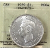 Image 1 : Silver $1 1939 ICCS MS64