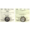 Image 1 : 10-cent 1956 Cameo & 1957 ICCS PL66. 2pcs