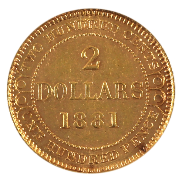 Newfoundland Gold $2 1881 AU58