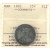 Image 1 : 25-cent 1921 ICCS F12