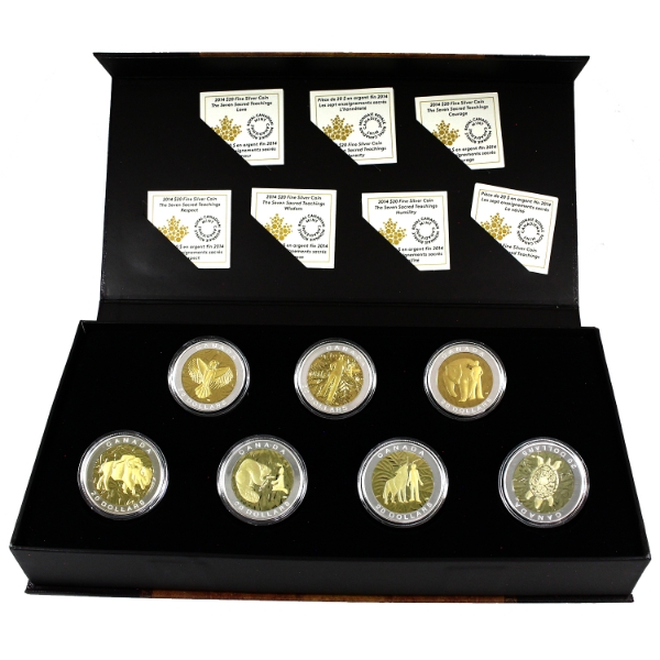 2014 $20 Seven Scared Teachings Fine Silver Set with Deluxe Box (Tax Exempt)