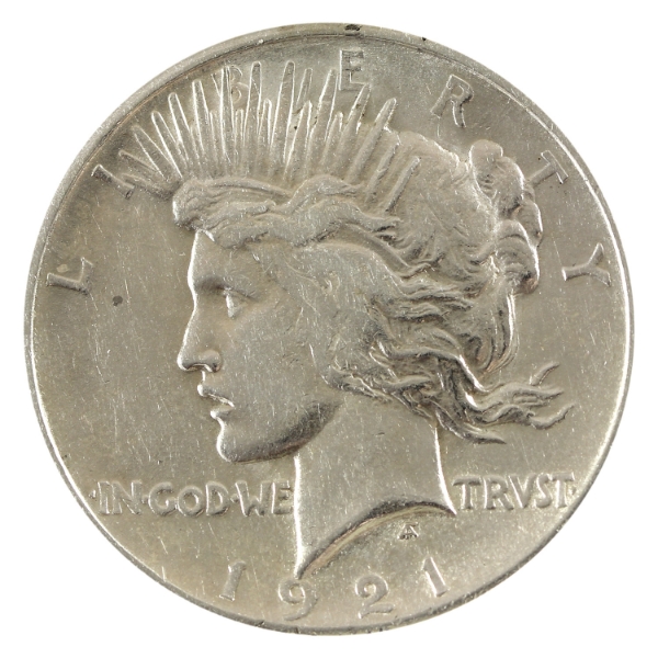 USA Silver 1921 Peace Dollar EF-AU