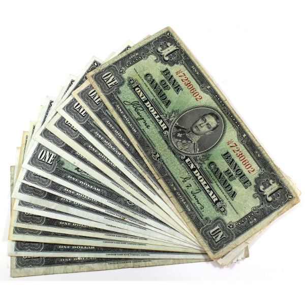 Bulk Lot of 1937 $1 Banknotes. 13pcs.