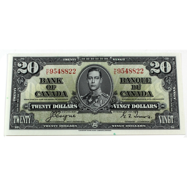 BC-25c 1937 $20 UNC or Better, Coyne-Towers SN: H/E9548822