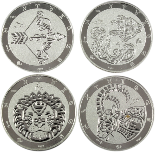 4x 1oz Tokelau 2021 $5 Zodiac Series .999 Fine Silver Rounds. 4pcs (Tax Exempt)