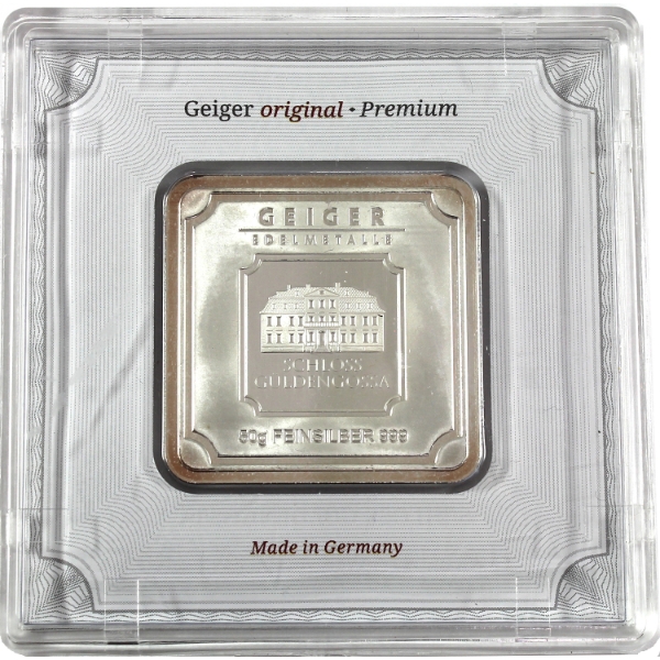 50g Geiger Edelmetalle .999 Fine Silver Bar (Tax Exempt)