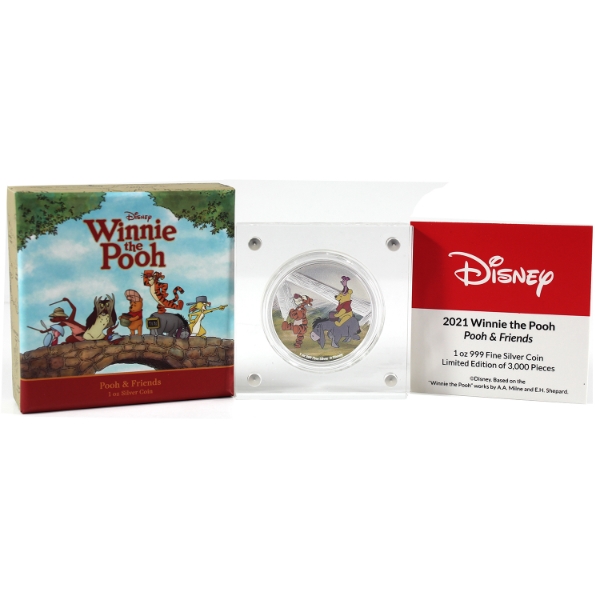 Niue Silver 2020 $2 Winnie the Pooh- Pooh & Friends 1oz .999 Fine Silver Coin (Tax Exempt)