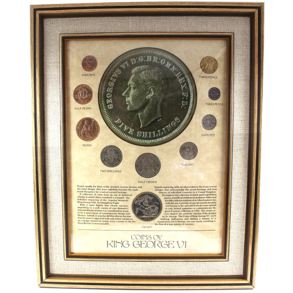 Coinage of King George VI 10-Coin Set in Wooden Frame