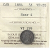 Image 1 : 5-cent 1884 Near 4 ICCS VF20