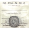 Image 1 : 5-cent 1938 ICCS MS60