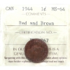 Image 1 : 1-cent 1944 ICCS MS64 RD & BN