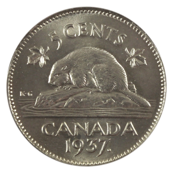 5-cent 1937 GEM BU