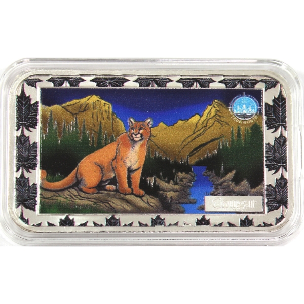 1oz True North Mint Canadian Wildlife Series - Cougar .999 Fine Silver Bar (Tax Exempt)