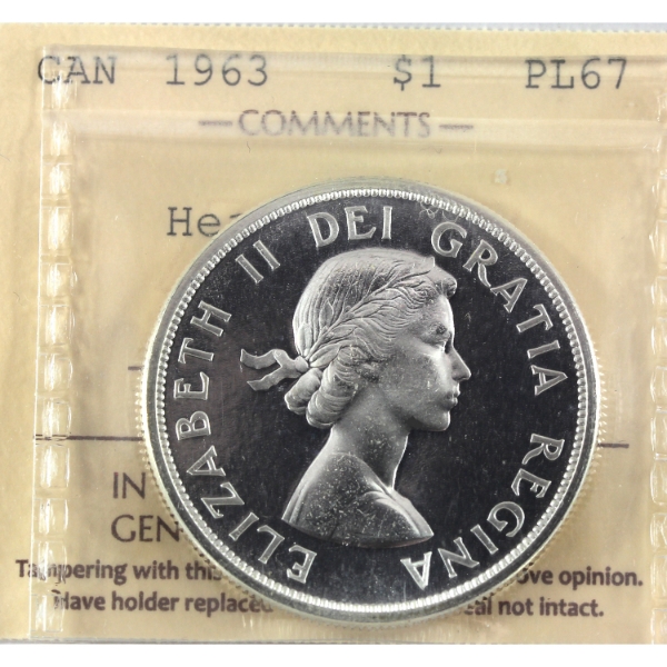 Silver $1 1963 ICCS PL67 Heavy Cameo