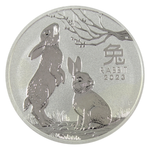 2oz Australia 2023 $2 Year of the Rabbit .9999 Fine Silver Round (Tax Exempt)
