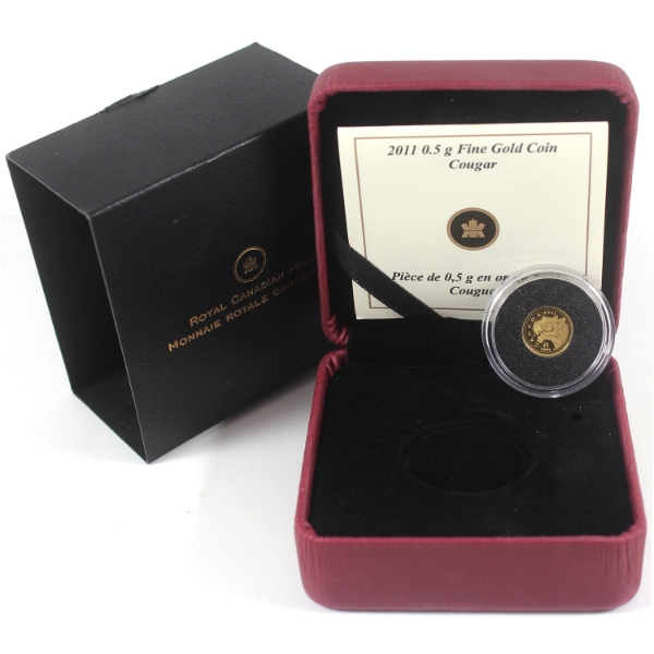 2011 25-cent Cougar 0.5 .9999 Fine Gold (Tax Exempt)