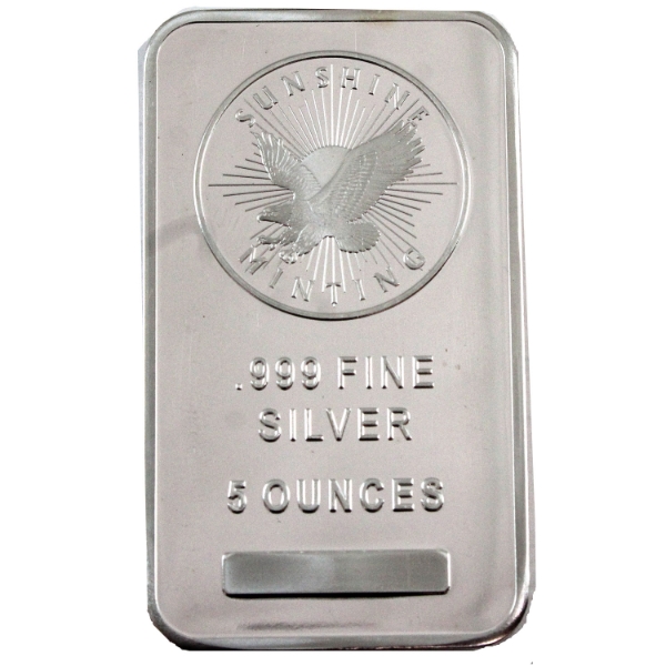5oz Sunshine Mint .999 Fine Silver Bar (Tax Exempt)
