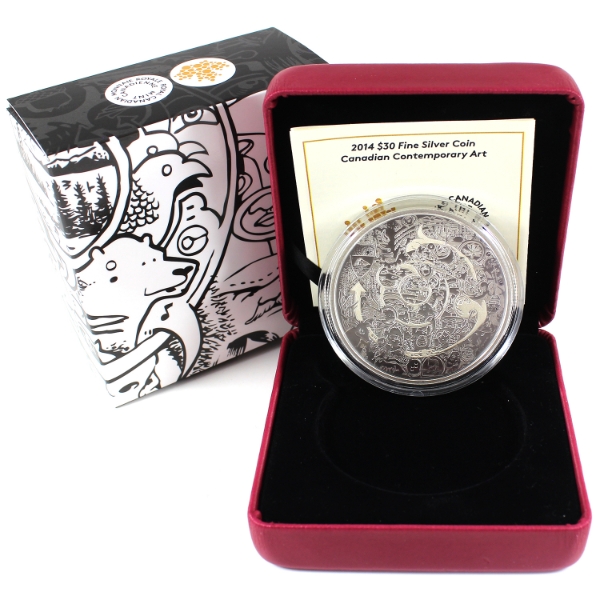 2014 $30 Canadian Contemporary Art: Tim Barnard 2oz .9999 Fine Silver Coin (Tax Exempt)